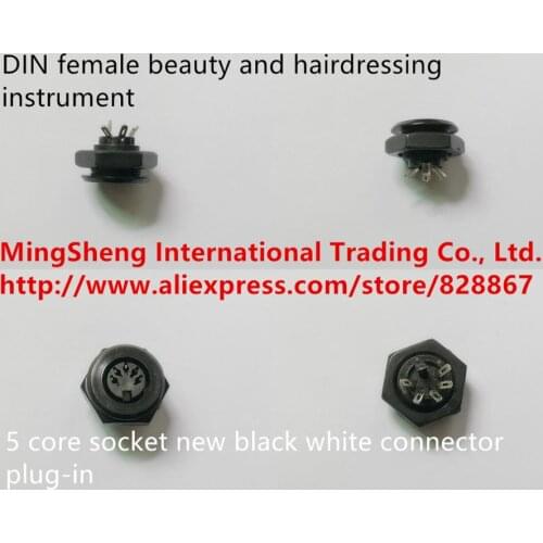 Original new 100% 5 core socket new black white connector plug in DIN female beauty and hairdressing instrument