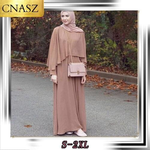 2019 New Cloak Muslim Abaya Fashion Womens Long-Sleeved Dress Islamic Bangladesh Turkish Womens Cloak Long Skirt