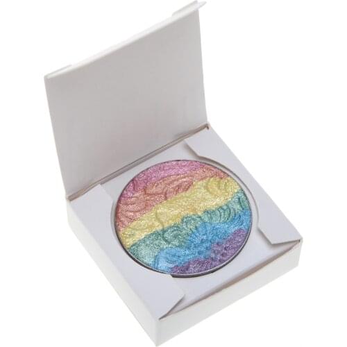 Wholesale 500pcs Rainbow Highlighter Blush Glitter Shimmer Powder Bronzer Blush Nude Makeup Beauty Eyeshadow Palette Blusher Set