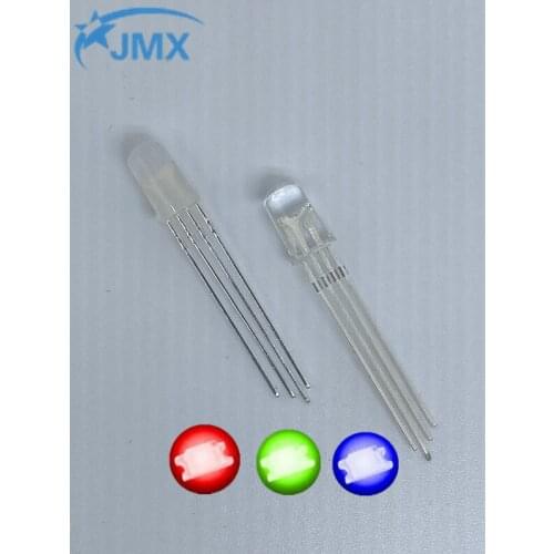 1000pcs5mm full-color LED RGB red/green/blue Common Cathode/Anode Four feet transparent highlight color light 5mm diode colorful