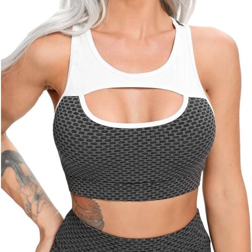 Sexy Mesh Sports Bra Shock Proof Gathering High-Intensity Underwear Quick-dry Fitness Bra Sporty Woman Yoga Top Gym Sports Vest