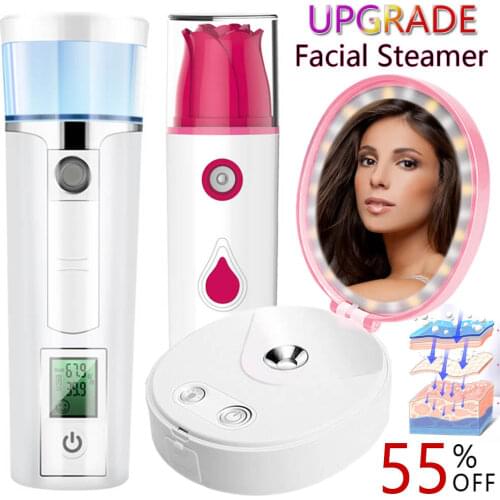 Pro Portable Nano Sprayer Facial Nebulizer Steamer Moisture Analyzer Cleaner Dry Skin Mini Ion Mister Hot Face Spray Machine SPA