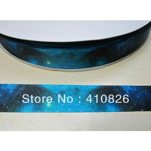Q&N ribbon wholesale/OEM 7/8inch 22mm Green Star Printed Grosgrain Ribbon 50yds/roll Free Shipping