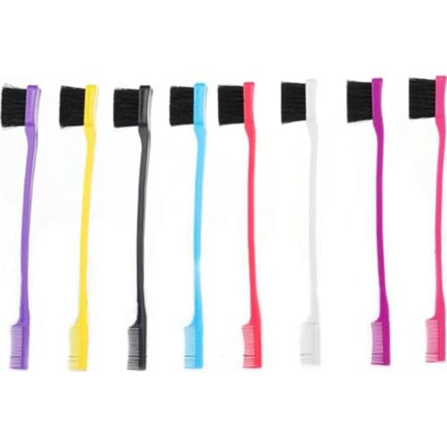 1PC Multicolor Double Sided Edge Control Hair Comb Hair Styling Eyebrow Combing Hair Brush Hairdressing Beauty Tools