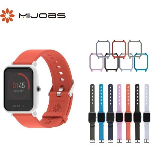 Strap & Protector Case for Huami Amazfit Bip BIT Youth Watch Replacement 20mm Silicone Bracelet Wristbands Protective Cover