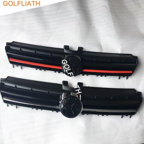 GOLFLIATH For V W Golf MK7 Front Center Grille Black Chrome ABS Radiator Hood Upper Grill for golf 7 / GT I/ R