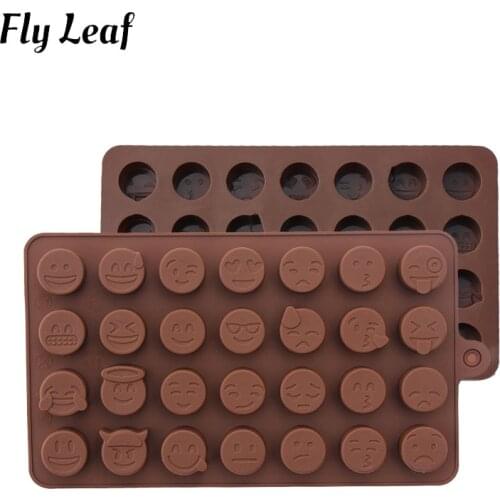 Fly Leaf DIY Chocolate Silicone Molds 3D QQ Emoticons Candy Fondant Pudding Mould Cookie Cake Decoration Mold Baking Accessorie