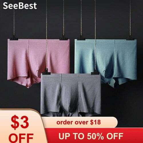 SeeBest Seamless Underwear Men Boxer Set Boxser Ofertas Hombre Sexy Brand Pantie Box Gay Cool Shorts Para Pack Underpant Penis