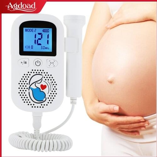 Ultrasound Doppler Fetal Heart Rate Monitor Household Fetus Baby Heartbeat Detector Probe Battery Operated 2MHz Fetal Doppler