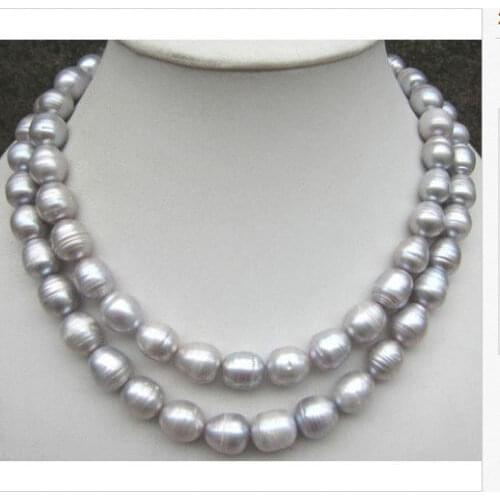 Double strands 12-13mm baroque south sea gold pink pearl necklace 18"19"