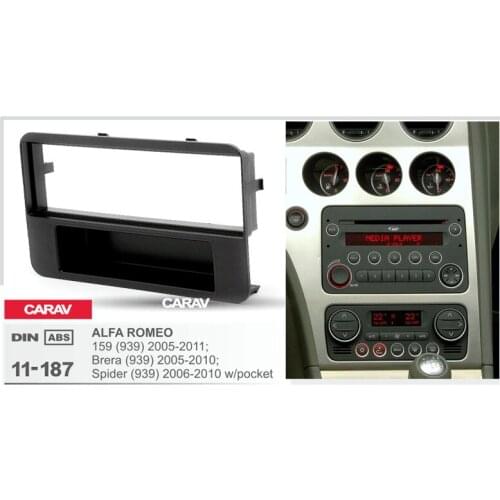 1 Din Radio Fascia for ALFA ROMEO 159 (939) Brera (939) Spider (939) DVD Stereo Panel Dash Mount CARAV 11-187