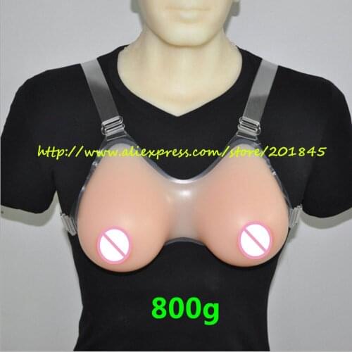 New Hot 1Pair Size L(800g) Silicone Artificial Breast Form Fake False Mastectomy Chest Prosthesis For Crossdresser Trandsgender