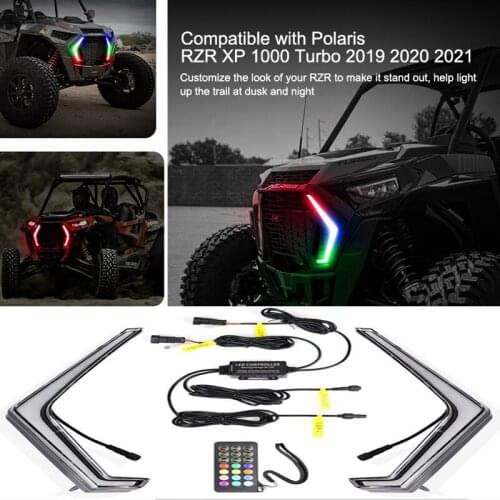 1pair LED DRL Headlight Light Turn Signal Light RGB Running Lights for 2018-2021 Polaris RZR XP 4 1000 Turbo