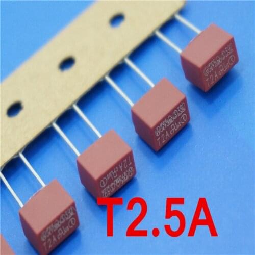 10 pcs/lot) T2.5A 250V TE5 Slow Blow Subminiature Fuse, UL VDE RoHS Approved, 2.5A, 2.5Amp