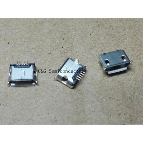 100pcs Micro USB 5P,5-pin Micro USB Jack,5Pins Micro USB Connector Tail Charging socket 5pin