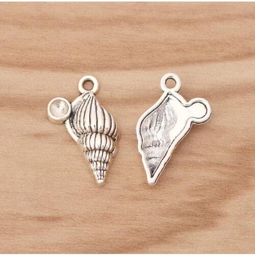 20 Pieces Sea Snail Conch Shell Charms Pendants Beads for Necklace Bracelet DIY Jewellery Making Findings 23x14mm