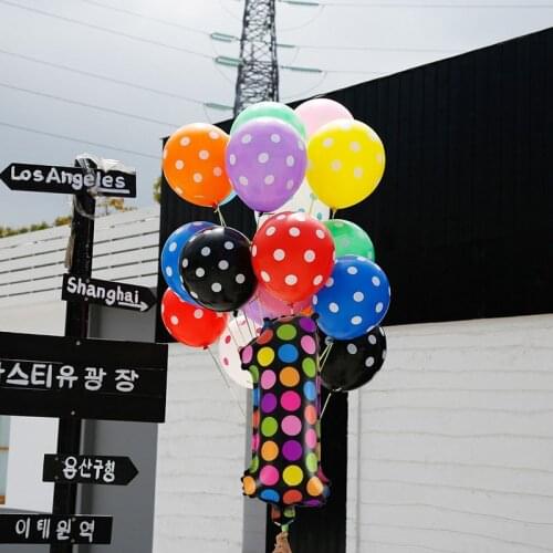 21pcs 12inch Latex Polka Dot Balloons Gril Faovr For picnicsetup Wedding Birthday Marry Decoration Inflatable Party Supplies