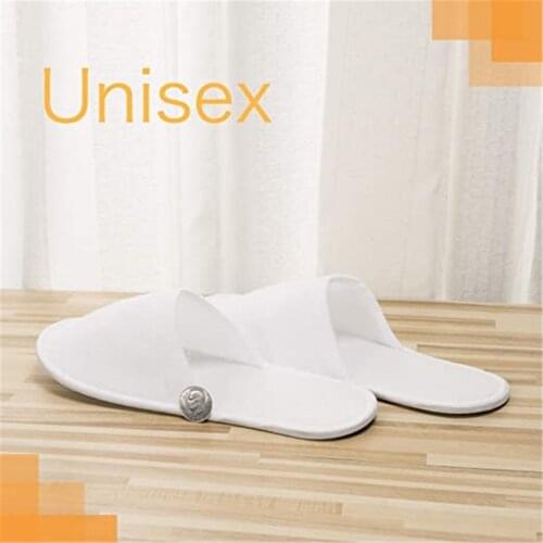 5-100Pair Disposable Travel Hotel Slippers White Towelling Closed Toe Spa Shoes Bathroom Sets Washroom Shower Bath Accessories