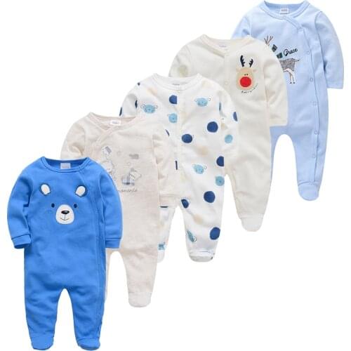 5pcs Boy Pijamas bebe fille Cotton Breathable Soft ropa bebe de Newborn Sleepers Baby Pjiamas Cute Cartoon Infant Baby Clothes