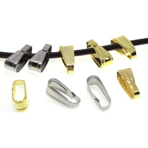 50pcs/lot Stainless Steel Pendant Clips Clasps Hook Pinch Clip Bail Necklace Connectors for Jewelry Making Finding Accessories