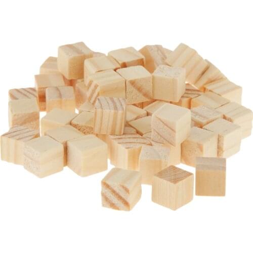 50pcs Blank Wooden Cubes for DIY Alphabet Blocks, Numbers, Puzzle Blocks,Mount Stamp