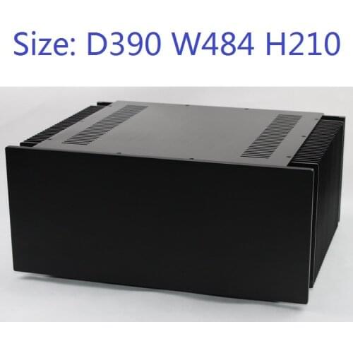 Size D390 W484 H210 Class A Rear Chassis Heat Sink Power Amplifier Supply DAC Case Preamplifier Housing DIY Enclosure WA107