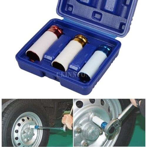 DHL 20Set 3 PCS 1/2 Inch 17mm 19mm 21mm Alloy Thin Wall Car Wheel Deep Impact Nut Socket Driver Set
