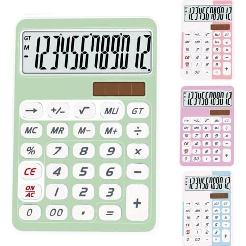 12 Digits Electronic Calculator Large Screen Solar Calculators Home Office School Desktop Calculators calculadora científica