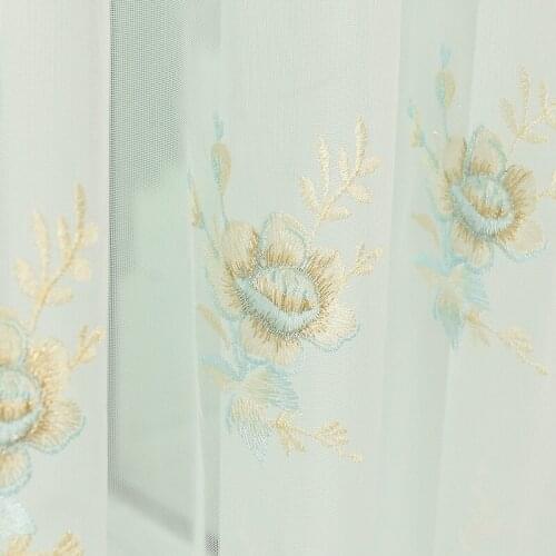 European and American style embroidered curtains for living rooms, bed rooms screens tulle