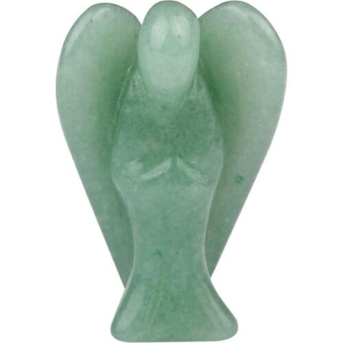 1 pcs Angel Figurine 1.5"/2"Natural Aventurine Angel Healing Reiki Office Decor Mascot Good Lucky Angel Decoration