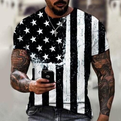 Mens T-shirt 2021 Summer New 3d Printed Eagle Short Sleeve Fashion Round Neck Cool Oversized Muscle Top Street Hip Hop Clothes