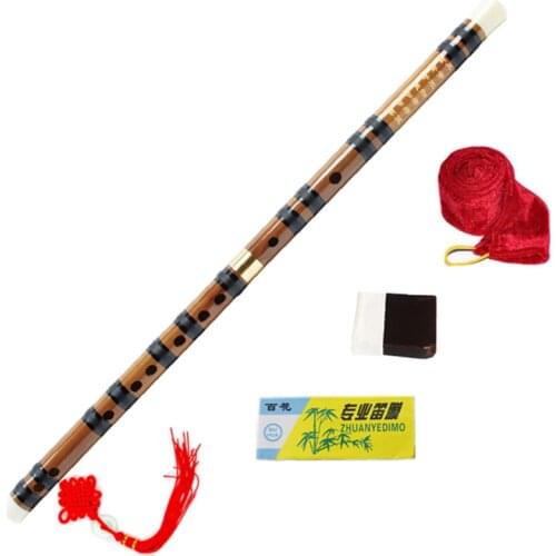 Chinese Bamboo Flute Brass Joints Key of C/D/E/F/G Woodwind Musical Instruments Hot sell Dizi Pan Flauta with all Accessories
