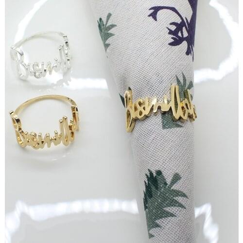 2pcs/lot 42MM Alloy Metal Napkin Rings for Wedding Table Decoration Napkin Holder Servilletero Wedding Towel Rings Dinner Table