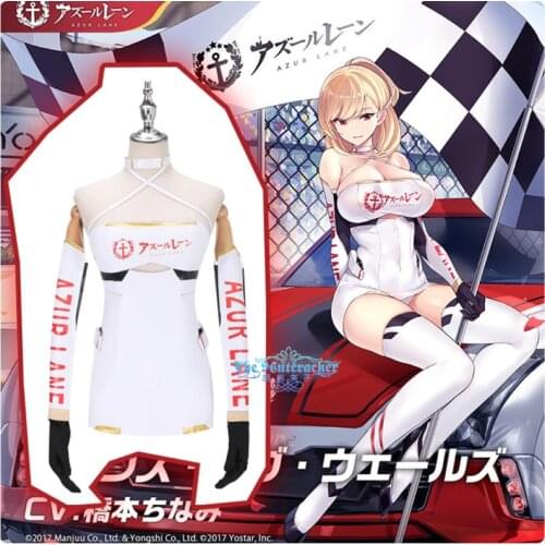Azur Lane HMS Prince of Wales Racing Suits Uniform Cosplay Costume Halloween Outfit For Women New 2020