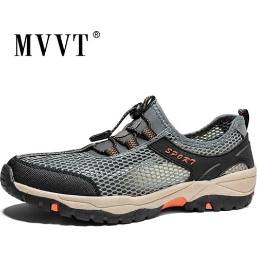 Summer Sneakers Men Shoes Casual Mesh Waterproof Shoes Sturdy Sole Antiskid Outdoor Shoes Comfortable Water Shoes Men