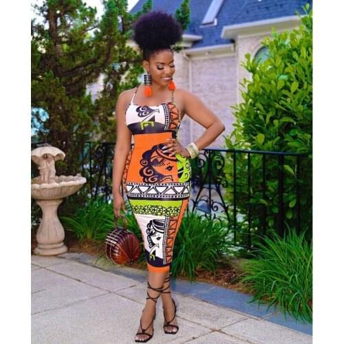 Summer Clothing Sexy Dress Fashion Print Sleeveless Bodycon Maxi Dresses for Women Club Outfit Streetwear Y2k Clothes Wholesale