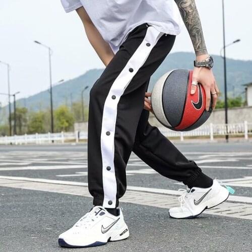 Mens Joggers Sport Running Pants Fitness Full Buckle Sportswear Tracksuit Sweatpants Trousers Track Basketball Training Pants