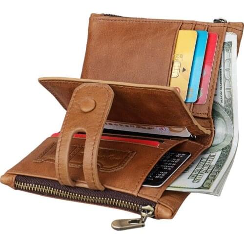 Male fashion design wallet genuine leather multi-function card holder, coin wallet