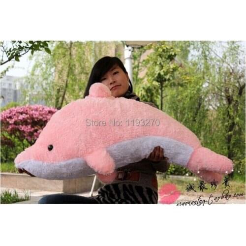 Stuffed animal 80 cm plush dolphin toy soft doll throw pillow gift w3183