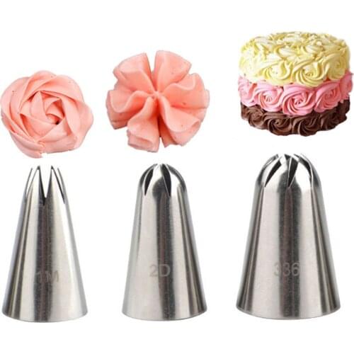3Pcs / Set 336 Cake Tips Set Cream Decoration Icing Piping Pastry Nozzles Cupcake Decorating Tool Bakeware