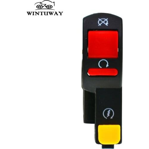WINTUWAY Motorcycle Handlebar Switch Electric Starter Handlebar Start & Stop ATV On-Off Button Flameout Switch Refit Accessories