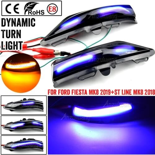 Sequential Turn Signal Light For Ford Fiesta ST Line MK8 2019 2020 LED Dynamic Side Rearview Mirror Flowing Blinker Indicator