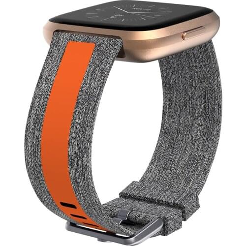 Durable Canvas Watch Strap Replacement Watch Band Sport Bracelet for Fitbit Versa/Versa 2/Versa Lite Smart Watch Accessories