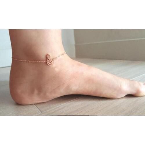 Simple Rose Gold Pineapple Anklet Ankle Bracelet Cheville Barefoot Sandals Foot Jewelry Leg Chain 2018 Summer Beach Gifts Bff