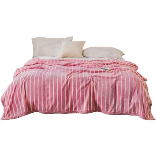 Pink Stripe blankets twin full queen fashion blankets soft Throw Flannel blankets on Bed/car/sofa comfortable Throw blankets