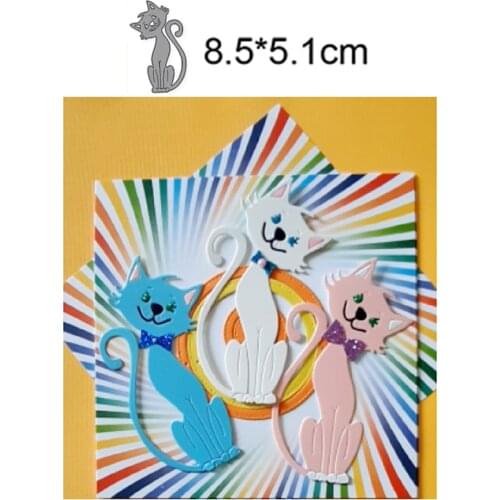 Lovely Cat Metal Cutting Dies for DIY Scrapbooking Album Paper Cards Decorative Crafts Embossing Die Cuts