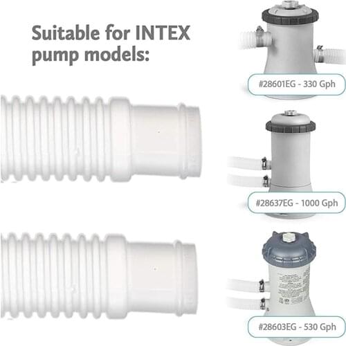 Swimming Pool Filter Pump 1.5m Hose Metal Clamp Replacement Accessory for Intex Pool Pump Replacement Accessory