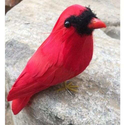 Cute simulation red bird model polyethylene&furs bird model gift about 16cm 1355