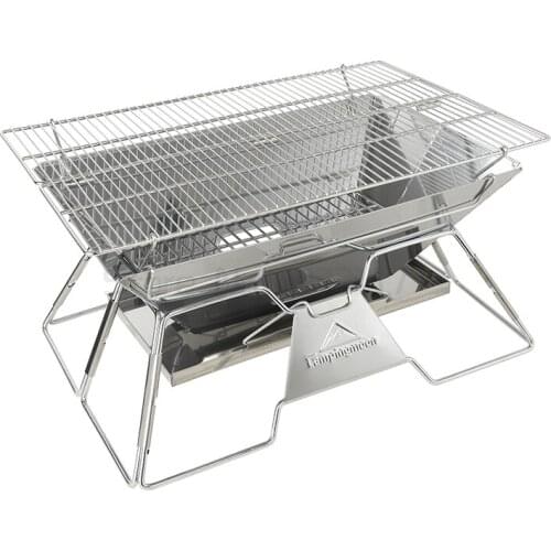 Barbecue rack household charcoal oven stainless steel thickened barbecue oven field folding carbon oven