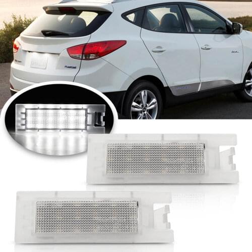 2pcs LED License Number Plate Lights Car Accessories For Hyundai Tucson 2010-2014 For Hyundai IX35 2010-2013